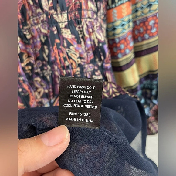 Anthropologie Current Air Paisley Boarder Print The Purple Haze Dress Women’s S - Picture 11 of 14